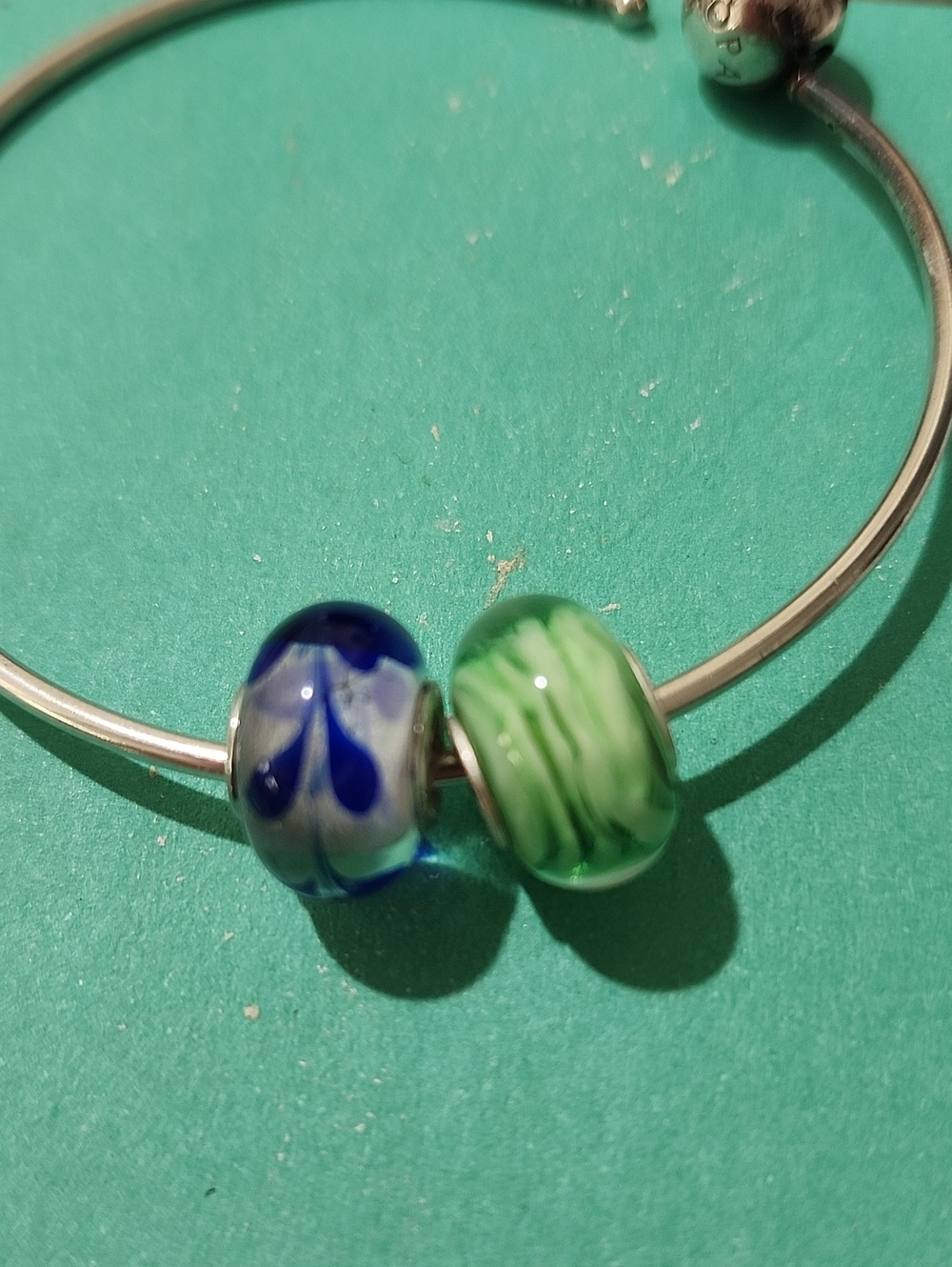 Murano Blue and Green Glass Beads foe European Bracelet